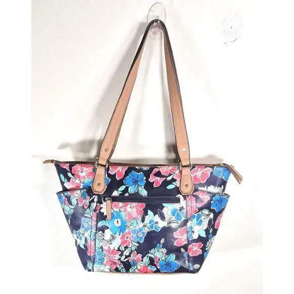 LIZ CLAIBORNE Floral Purse Women's Liz Sport Medium Tote 16 " Long x 10" Tall - Picture 9 of 12